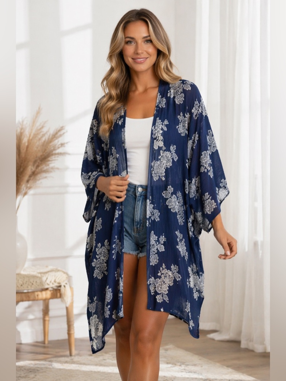 My Beloved: Womens Floral Kimono or coverup